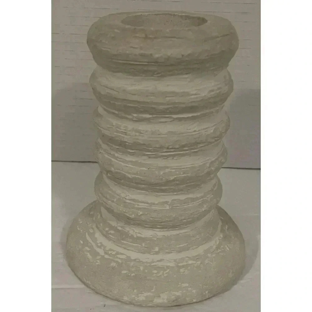Stone Pillar Candle Holder 5.75”Candle Up To 1.5” Medium Beige￼ Trend Candle Run